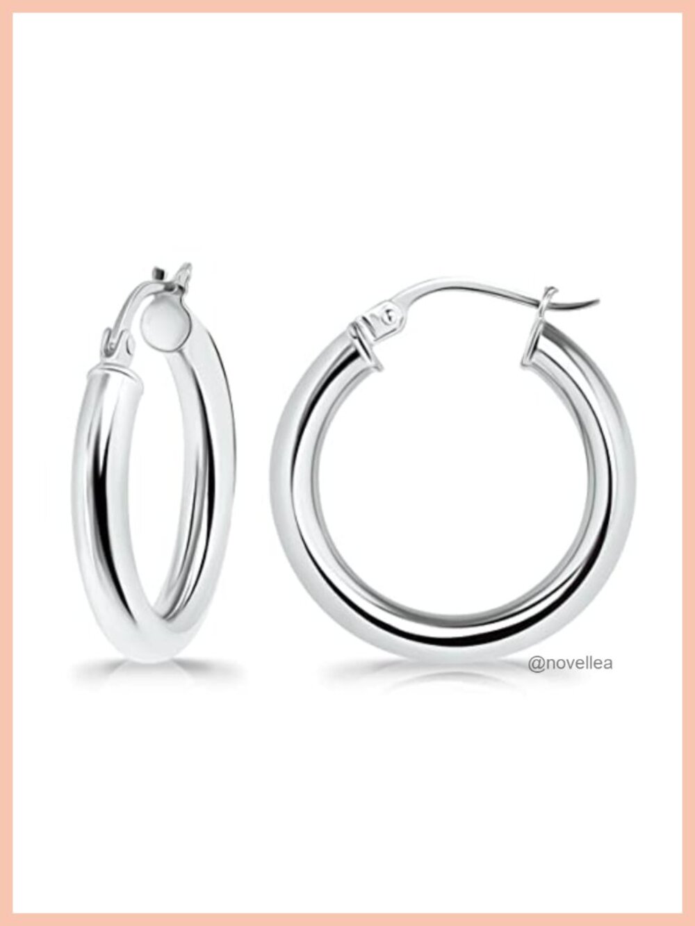 Sterling Silver Polished Round-Tube Hoop Earrings 3mm Wide 15mm-30mm Diameter